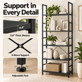 thumbnail image 6 of 5-Tier Modern Bookshelf, Tall Free Standing Open Bookcase with Metal Frame, Narrow Plant Stand and Display Storage Rack for Living Room, Home Office, Bedroom, 6 of 6
