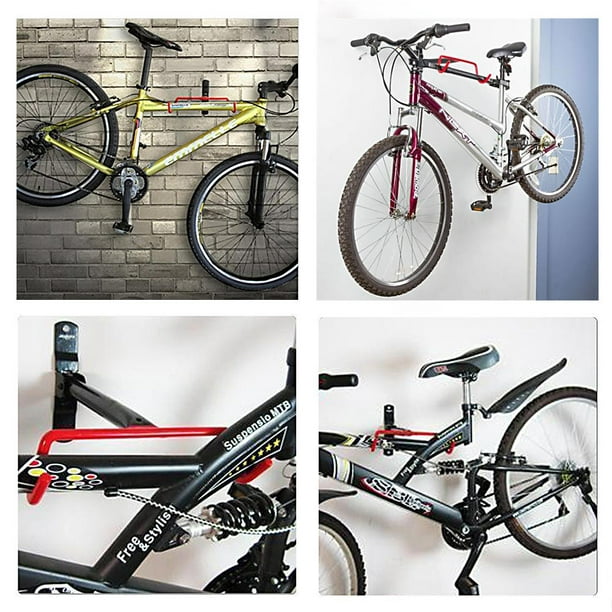 Lot de 2 crochets de garage, 42 cm, en acier, noirs, double support de  plafond, pour échelles, vélos, équipements de sport