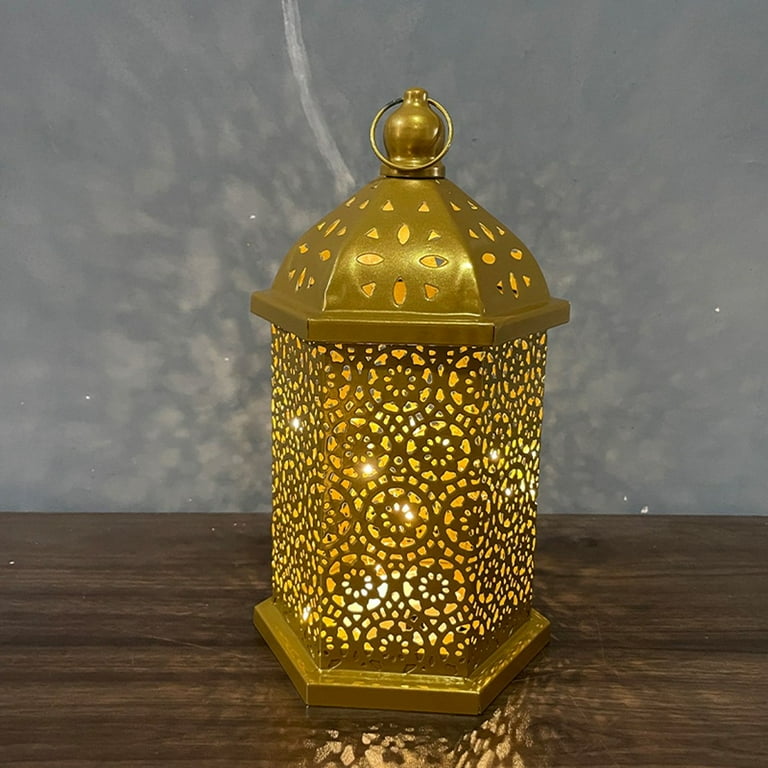 Brass Effect Moroccan Style Metal Lanterns Small Medium