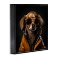 thumbnail image 4 of Stupell Industries Stylish Dog on Black Animals & Insects Painting Black Framed Art Print Wall Art, 17 x 17, 4 of 10