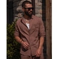 thumbnail image 2 of COOFANDY 2 Piece Casual Linen Set for Men Summer Outfit Button Down Shirt and Beach Pants Matching Set, 2 of 6