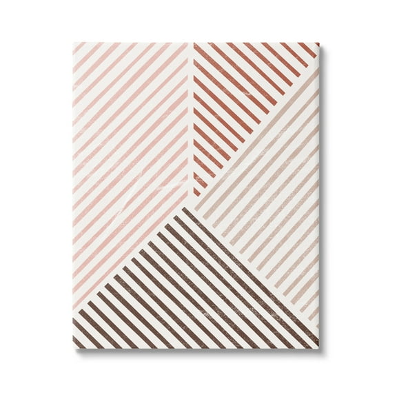 Stupell Neutral Tones Asymmetrical Stripes Abstract Painting Gallery Wrapped Canvas Print Wall Art