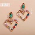 thumbnail image 3 of Bohemian Sparkling Heart Crystal Dangle Earrings Rhinestone Chandelier Earrings Festival Prom Party Accessories for Women, 3 of 10