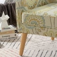 thumbnail image 2 of Floral Print Accent Chairs Indoor Furniture，Tufted Wingback Chair Reading Arm Bedroom Furniture Chairs （Beige Yellow), 2 of 10