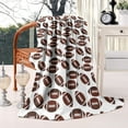 thumbnail image 2 of Brown Footballs Repeat Pattern Blanket,Comfortable Soft Lamb Wool Throw Blanket,All Season,Warm Lightweight Blankets for Sofa Bed Couch Living Room Chair,40"x50", 2 of 4