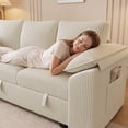 thumbnail image 6 of YOKWOK 107.8 Inch Convertible Sectional Sofa for Living Room, Large L-Shaped 7 Seat Plush Ribbed Fabric Sofa with Pull Out Couch Bed, 3-In-1 Sleeper Sofa Bed with Hidden Storage Space, Beige, 6 of 9