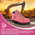 thumbnail image 5 of Fusion English Waterproof Work Boots - Pink Steel Toe 8M | Leather Work Boots Equipped with A Rugged Goodyear Welt Construction, Oil Resistant Outsoles and Cushioned Insoles, 5 of 8