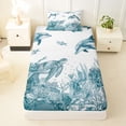 thumbnail image 3 of Erosebridal Cute Whale Kawaii Turtle Twin Sheet Sets,Underwater World Watercolor Coral Bedding For Boys Teens 3pcs, 3 of 6