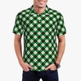 thumbnail image 5 of Yiaed Green Argyle PlaidPrint Men's Short Sleeve Polo Shirt,Golf Polo for Men Three-Button Golf Shirt Athletic Casual Collared T-Shirt- Small, 5 of 7