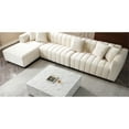 thumbnail image 3 of 139'' Channel Velvet Upholstered Left Chaise For Collection Home Interior, 3 of 6