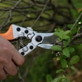 thumbnail image 4 of Luxcidy 8.5" Sharp Pruning Shears Heavy Duty Professional Bypass Hand Pruners with SK5 Stainless Steel Blades and Straight Tip, Tree Trimmers Garden Clippers, Ergonomic Concave Handles - Orange, 4 of 7