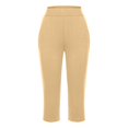 thumbnail image 6 of Jxximdong Leggings for Women High Waisted Cutout Yoga Capris Lightweight Cozy Cropped Pants Solid Soft Pajams Pants Beige L Yoga Pants, 6 of 6