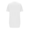 thumbnail image 6 of Tunic Tops for Women Short Sleeve Casual Shirt with Pocket Ladies Oversized T Shirts Crewneck Loose Pullover Tops Vintage Long Length Tees Shirt Holiday Work Blouse, 6 of 7