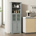 thumbnail image 2 of Giantex Tall Bathroom Storage Cabinet, Pantry Cabinet Cupboard, Floor Standing Storage Cabinet for Living Room, Kitchen, Grey, 2 of 8