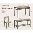 thumbnail image 3 of Lofka Kitchen Table and Chairs Set for 4, 43" Dining Room Table Set for Small Spaces and Breakfast Nook, Gray, 3 of 10