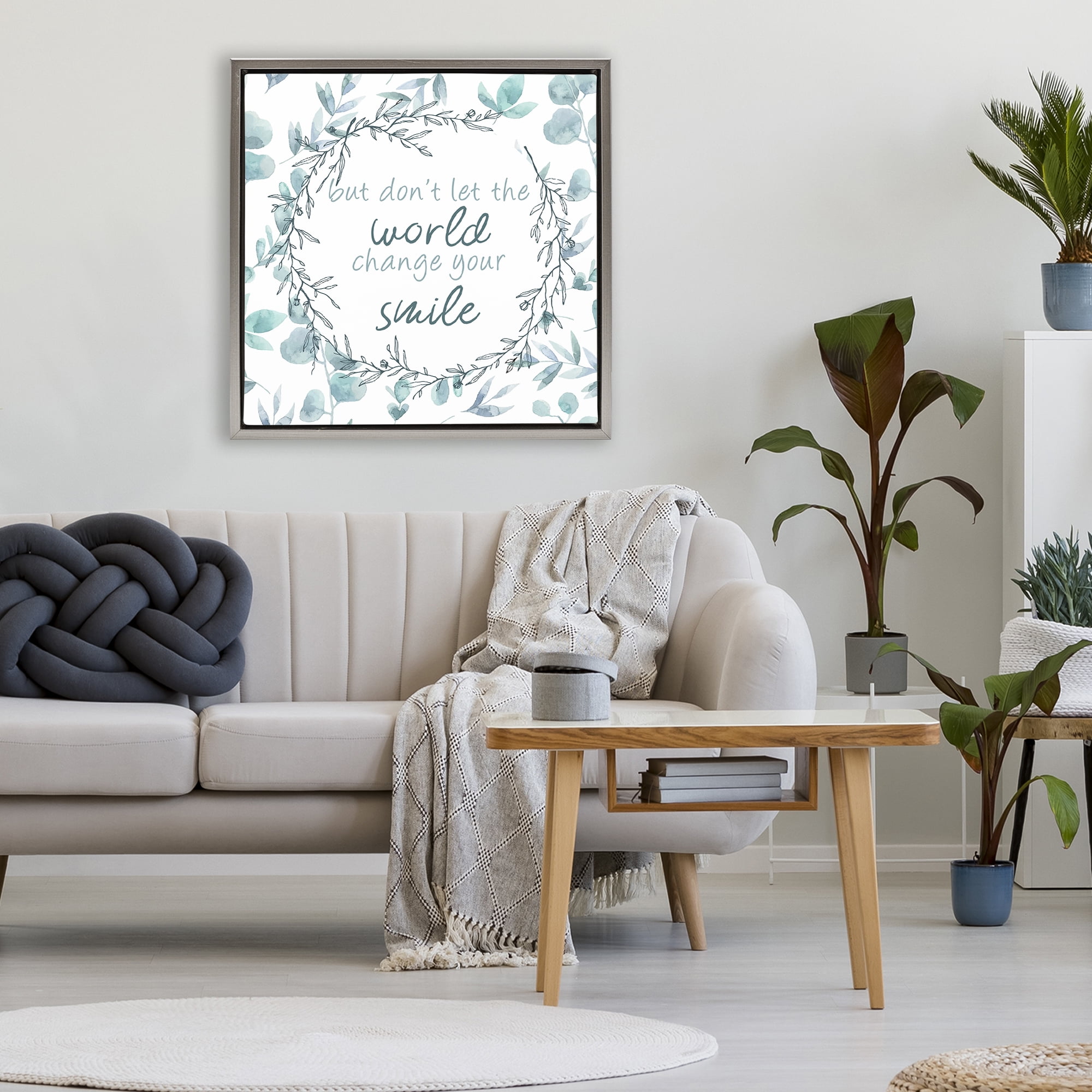 Stupell Industries Don't Let The World Change Gray Framed Floater Canvas Wall Art, design by Kim Allen
