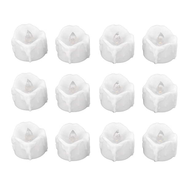 Velas Falsas De Halloween, 12 Piezas Velas De Té Eléctricas LED Sin Llama Realistas De Plástico Con Control Remoto Para Navidad