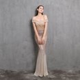 thumbnail image 1 of Vestido de noche clásico con cola de pez y hombros descubiertos para mujer, elegante, para banquetes, reuniones anuales, temperamento, terciopelo, aura, reina, 1 of 6