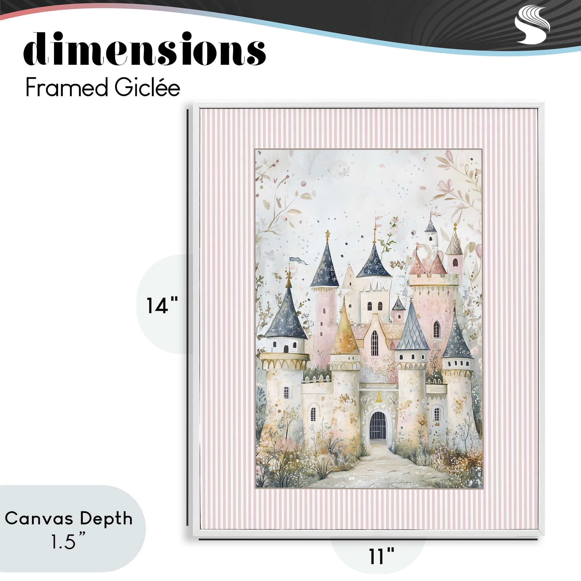 Stupell Industries Enchanted Dreams Castle White Framed Giclee Art, design by Christine Simpson Art