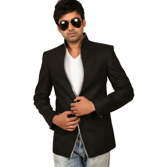 Glamorous Black Linen Blazer for Men. This product is custom made to order.