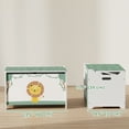 thumbnail image 3 of Qaba Kids Storage Chest with Lid, Safety Hinges and Groove Handles, Green, 3 of 10