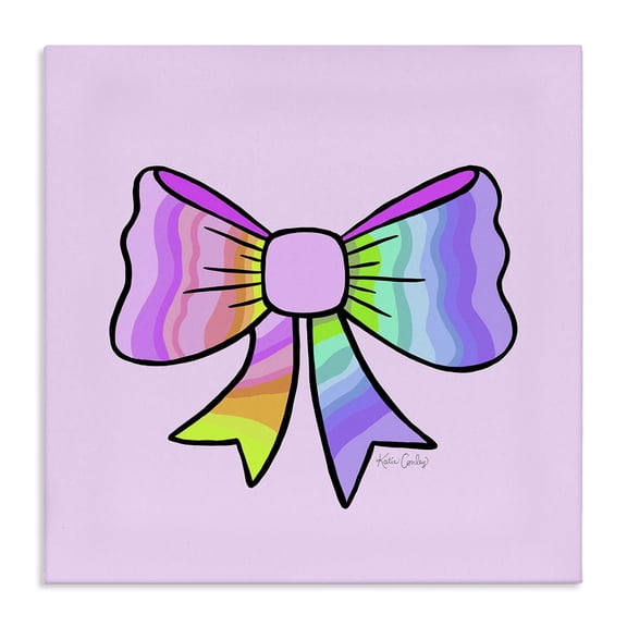 Stupell Industries Contemporary Pastel Rainbow Ombre Ribbon Canvas Art, 17 x 17, by Katie Conley