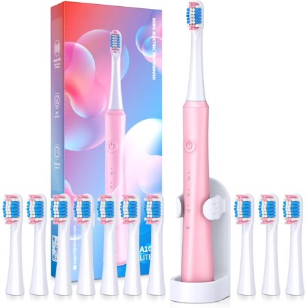 TEETHEORY Upgraded Version-Sonic Electric Toothbrush for Adults with 10 Brush Heads, Power Electric Toothbrush with 40000 VPM 3 Modes
