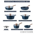 thumbnail image 2 of Country Kitchen Juego de utensilios de cocina antiadherentes de aluminio fundido: utensilios de cocina duraderos para cocinar todos los días, Navy Diamond, 11 piezas., 2 of 5
