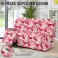 thumbnail image 2 of COEQINE Stretch Recliner Cover Universal 8 Pieces Recliner Sofa Cover Stay in Place 3 Seater Furniture Protector for Valentines Day Decor for Pets, Kids, Heart Stripes Pink Red, 2 of 8