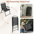 thumbnail image 4 of TLSUNNY 6 Piece Patio Furniture Set with Umbrella, Outdoor Patio Table and Chairs Set. W/ 4 Folding Chairs and Tempered Glass Dining Table, for Deck, Backyard, 4 of 10