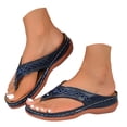 thumbnail image 3 of DAFEI Women's Flip Flops Stylish Woven Decorative Cork Sole Flat Sandals, 3 of 8