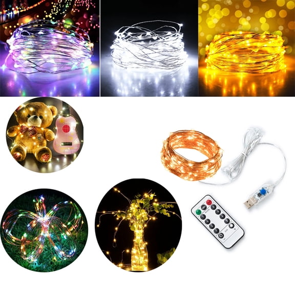 LOVEBAY Valentine‘s Day Home Decor LED String Copper Wire Lights USB Party Fairy Decor Lamp 2M 5M 10M 20M