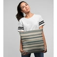 thumbnail image 2 of Plutus Brands Blue Plutus Lanes Stripe Luxury Throw Pillow 20 in x 30in, Double Sided 20" x 30" Queen, 2 of 2