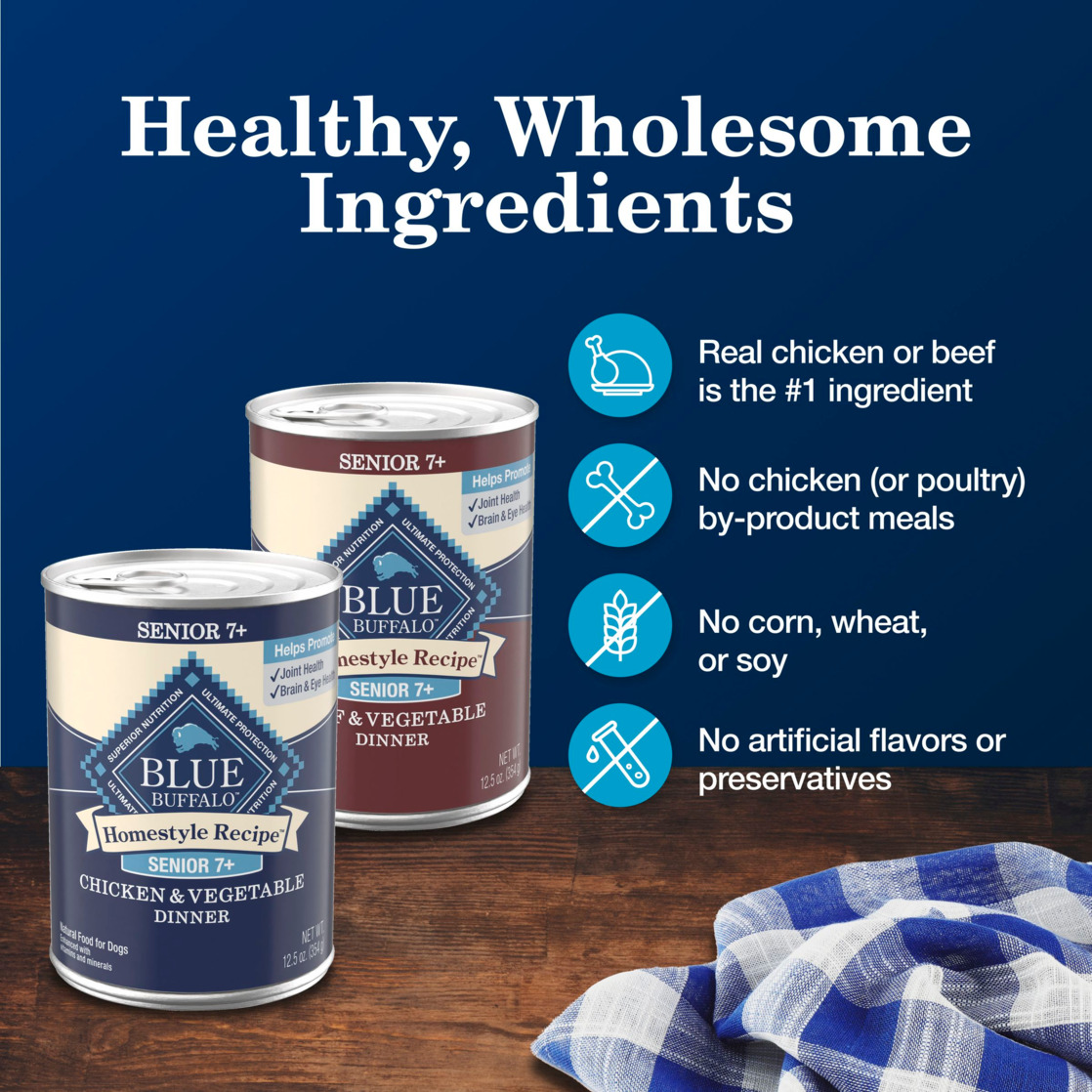 Blue Buffalo Homestyle Senior Wet Dog Food Variety Pack, 6 Cans photo 7