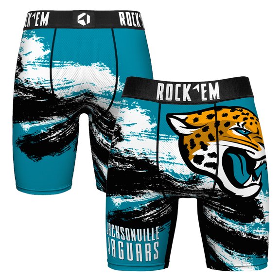 Men's Rock Em Socks  Jacksonville Jaguars Gridiron Classic Paint Boxer Briefs