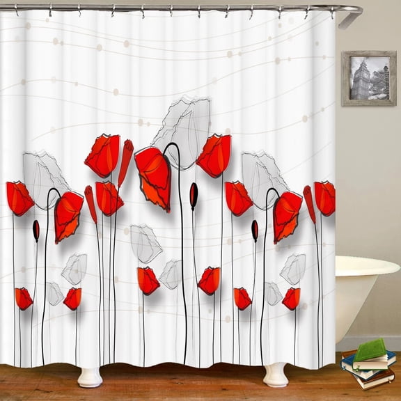Beautiful Colorful Flower Floral Printed Shower Curtain Bathroom Waterproof Shower Curtains Large 180x200cm for Bathroom Curtain