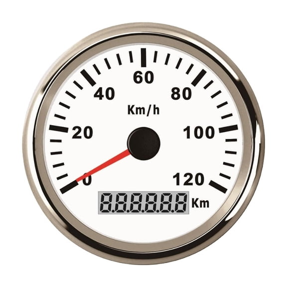 Universal 85mm Speedometer Odometer Speed Gauge 120km/h 200km/h For Car Truck Motor With Red Backlight 12V 24V (Pulse Signal) ,Easy to Install