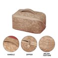 thumbnail image 3 of Bolsa de maquillaje de gran capacidad, bolsa de viaje para cosméticos para mujer, bolsas impermeables con asa y divisor, 3 of 5