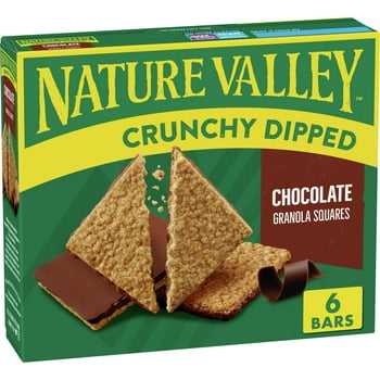 Nature Valley Crunchy Dipped Granola Squares, Oats and Chocolate, 6 ct