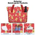 thumbnail image 2 of Tote Bag for Women - Red Christmas Gingerbread Man Pattern Shoulder Bag - Large Utility Work Duffle Bag with Zipper Handbag for Travel, Work, Sprots, 2 of 5