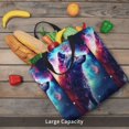 thumbnail image 5 of Fuzoiu Starry Multicolored Wolf Print Durable Tote Bag,Shoulder Bag with Zipper Closure,Casual Tote's Handbag,for Daily Use, Shopping, School, Work, 5 of 7