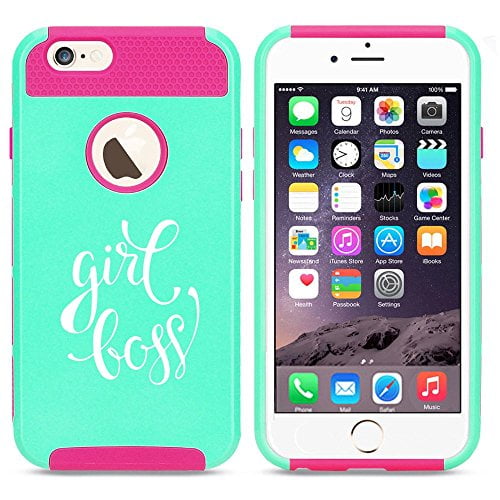 Apple Iphone 6 6s Shockproof Impact Hard Soft Case Cover Girl Boss Light Blue Hot Pink Mip Walmart Com Walmart Com