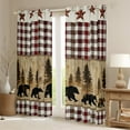 thumbnail image 2 of Feelyou Farmhouse Bear Print Curtains Pack of 2 (42x84 Each) for Teen, Vintage Red Buffalo Curtains Blackout, Hippie Texas Stars Bedroom Curtains, Living Room Curtains Decor, 2 of 6