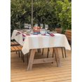 thumbnail image 3 of Outdoor Tablecloth with Umbrella Hole for Patio/Picnic/Party/Camping, Patriotic USA Flag Waterproof Table Cloth Rectangle Table Cover Washable, Independence Day Firework Cream Striped (52"x 70"), 3 of 9