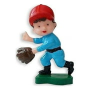 LE PETIT PAIN Baseball Player Boy with Mitt and Red Cap Cake Topper
