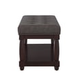 thumbnail image 6 of CQSXDA Upholstered Linen Bench with Storage Shelf, Tufted Ottoman Furniture with Solid Wood Spindle LegsFor Bedroom Entryway Living Room, Dark Gray, 6 of 6