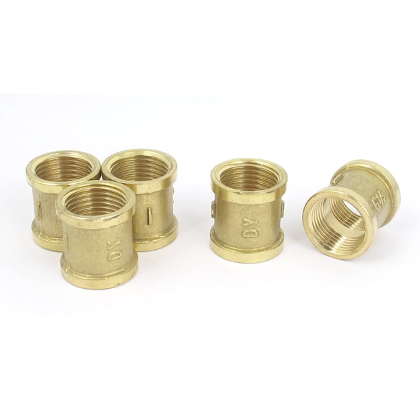 Conector de acoplamiento recto de rosca hembra de latón de 1/2 BSP, accesorios de tubería, 5 piezas