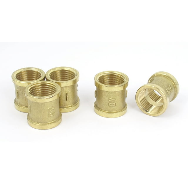 Conector de acoplamiento recto de rosca hembra de latón de 1/2 BSP, accesorios de tubería, 5 piezas
