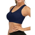thumbnail image 4 of FANNYC Women's Front Zipper Closure Sports Bra Padded Racerback High Impact Support Yoga Running Gym Workout Fitness Bras Top Seamless Post-Surgery Bra Size S-2XL, 4 of 8