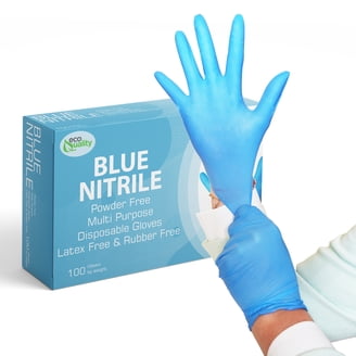 400 PACK] X-Large Blue Nitrile Exam Gloves Disposable, Latex